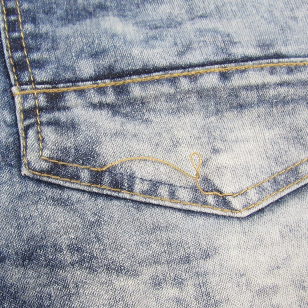 Southpole Jean Shorts Mens 46 Acid Wash Moto Biker Distressed Denim Streetwear - Picture 5 of 16
